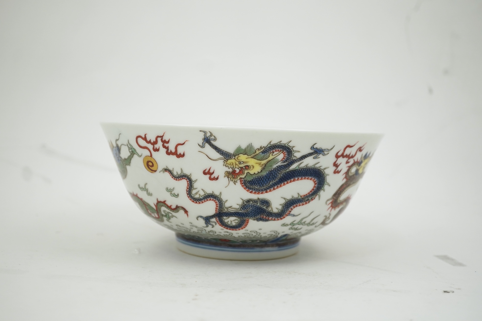 A Chinese enamelled porcelain 'dragon' bowl, Republic period